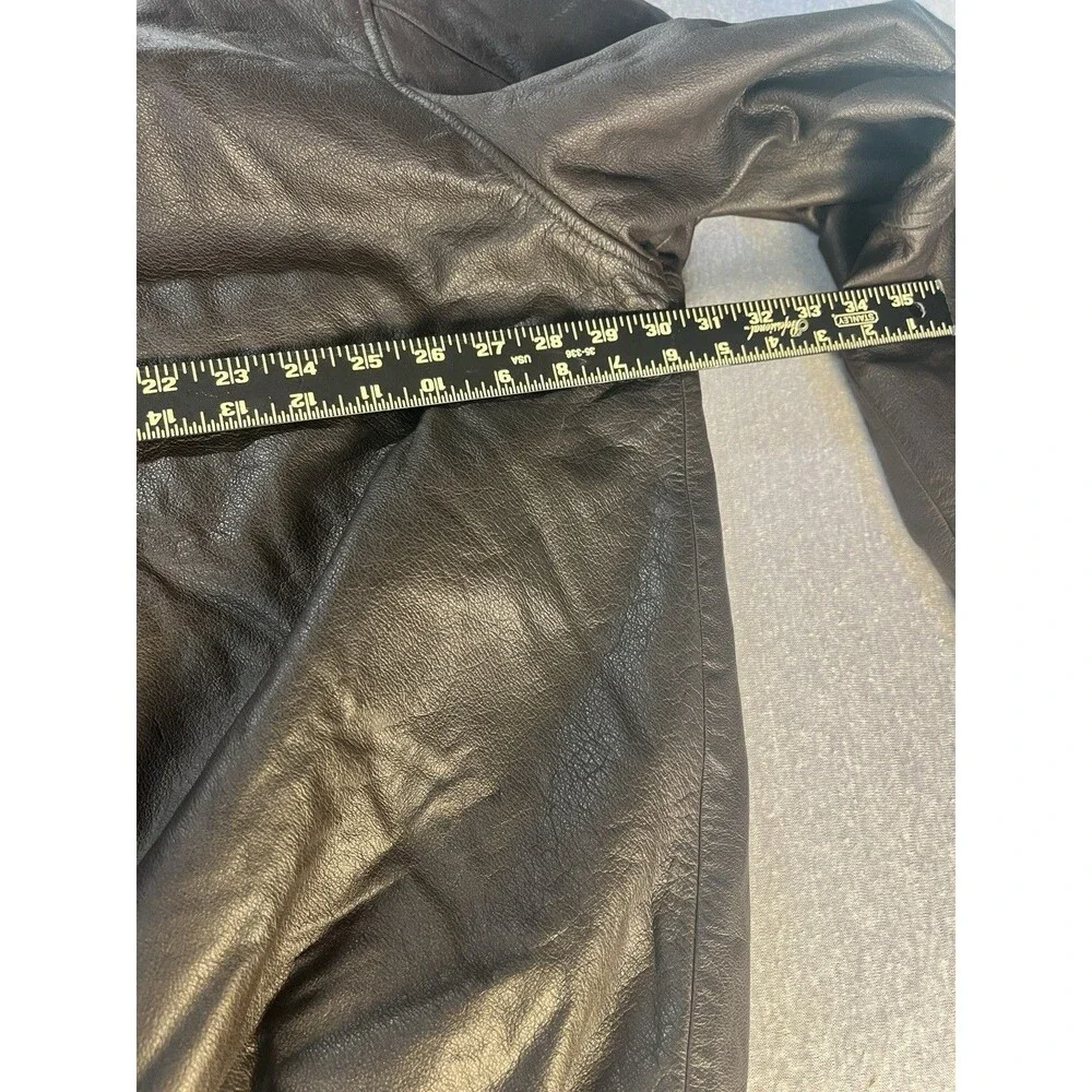 VTG Orvis Fly Fishing Schools Men XXL Brown Leather Bomber Jacket Excellent